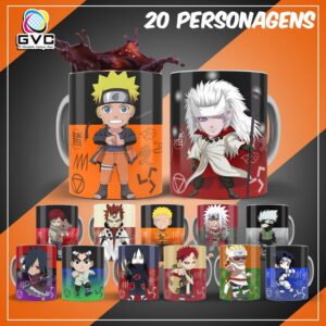 Artes Estampas Naruto Sublimação Canecas Editáveis