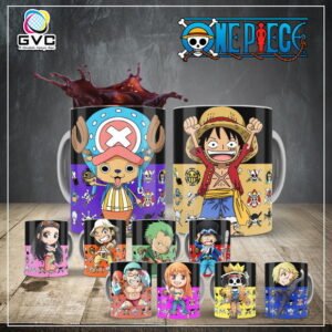 Artes Estampas One Piece Sublimação Canecas Editáveis