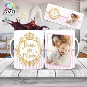 Artes Estampas Sublimação Canecas Dindo e Dinda