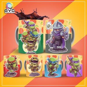 Artes Estampas Tartaruga Ninja Sublimação Canecas Editáveis