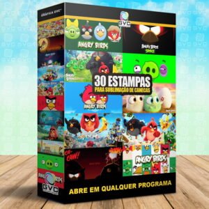 Estampas Artes Sublimação de Canecas Angry Brids