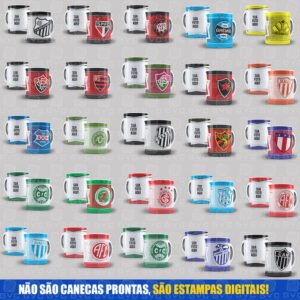 340 Estampas para Sublimação de Canecas tema futebol
