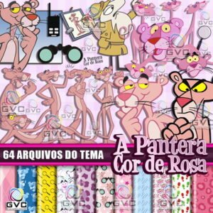Kit Digital A Pantera Cor de Rosa + Vetores