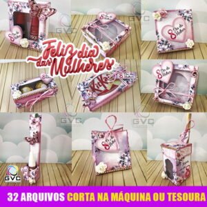 Kit Digital Arquivos de Corte Dia da Mulher