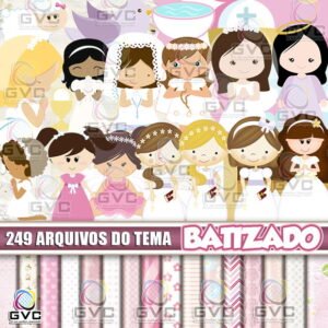 Kit Digital Batizado Menina