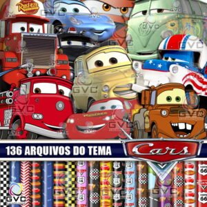 Kit Digital Carros Da Disney