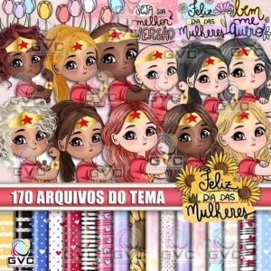 Kit Digital Dia das Mulheres Mulher Maravilha