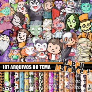 Kit Digital Halloween Aquarela