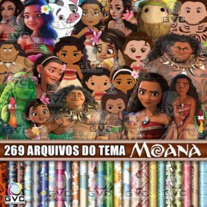 Kit Digital Moana Original e Baby Cute