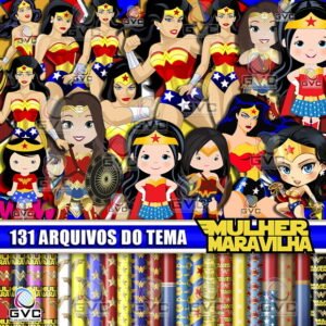 Kit Digital Mulher Maravilha Cute e Original