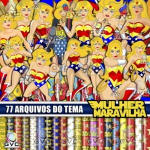 Kit Digital Mulher Maravilha Loira