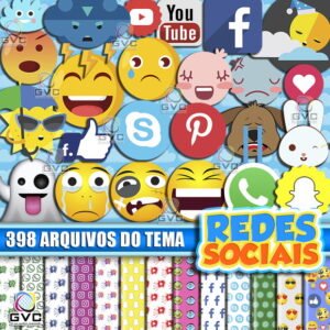 Kit Digital Redes Sociais Emoji Logos
