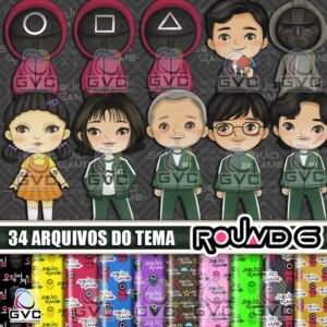 Kit Digital Round 6 Squid Game Aquarela