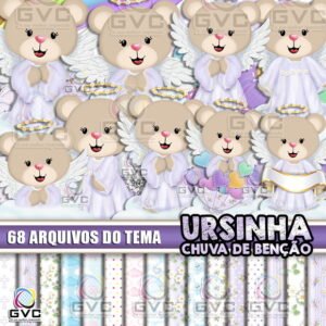 kit Digital Ursinha Chuva de Benção