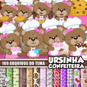 kit Digital Ursinha Confeiteira