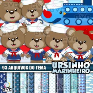 kit Digital Ursinho Marinheiro