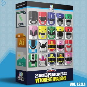 Pack Artes Estampas Power Rangers Sublimação Canecas