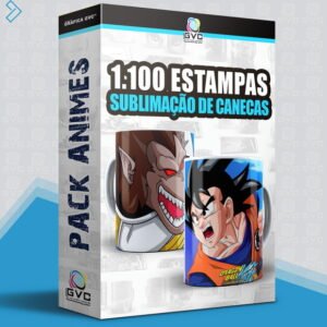 Pack Estampas Animes Para Sublimação de Canecas + Mockups