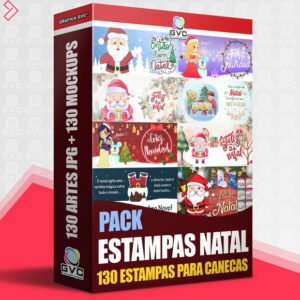 Pack Natal Estampas Artes Canecas Sublimação