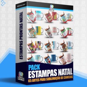 Pack Natal Estampas Artes Canecas Sublimação