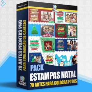 Pack Natal Estampas Artes Canecas Sublimação Para Fotos