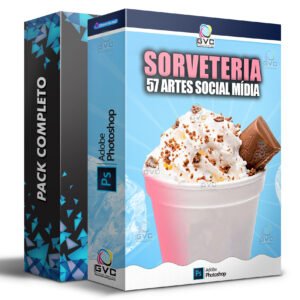 Pack Mídias Sociais Sorveteria Editáveis PSD Photoshop
