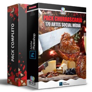Pack Mídias Sociais Churrascaria Editáveis PSD Photoshop