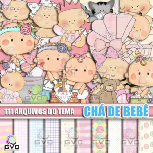 Kit Digital Chá de Bebê Menina
