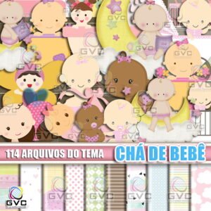 Kit Digital Chá de Bebê Menina