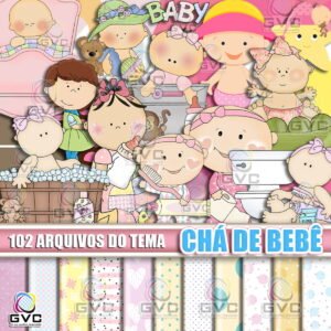 Kit Digital Chá de Bebê Menina