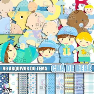 Kit Digital Chá de Bebê Menino