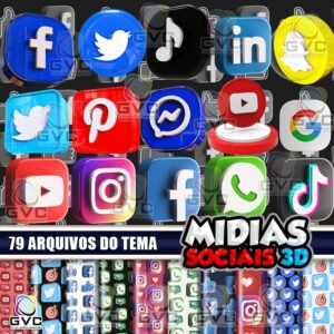 Kit Digital Midias Sociais 3D