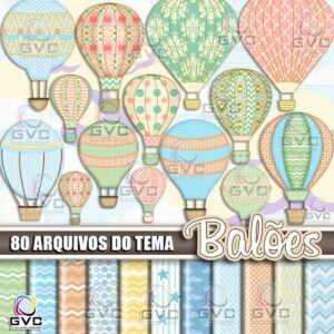 Kit Digital Balões Vintage