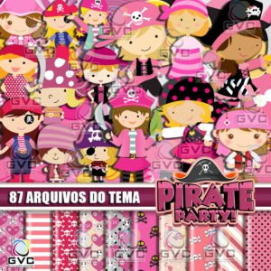Kit Digital Pirata Rosa Menina