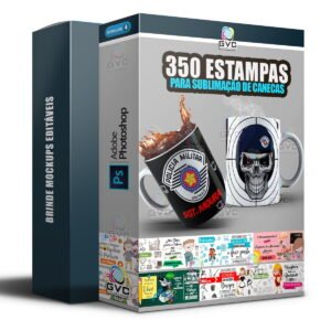 Pack Estampas Profissões Editáveis Psd Sublimação de Canecas