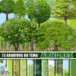 Kit Digital Árvores Floresta Vegetação