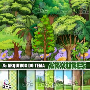 Kit Digital Árvores Floresta Vegetação