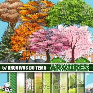 Kit Digital Árvores Floresta Vegetação