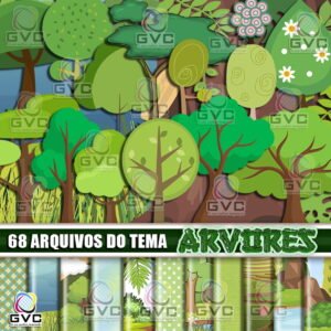 Kit Digital Árvores Floresta Vegetação
