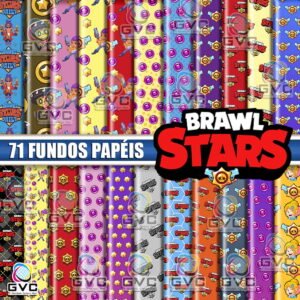 Kit Digital Brawl Stars Fundos Papéis