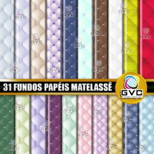 Kit Digital Fundos Papéis Matelassê