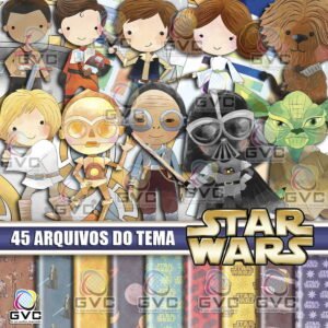 Kit Digital Star Wars Aquarela