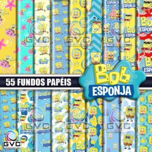 Kit Digital Bob Esponja Fundos Papéis