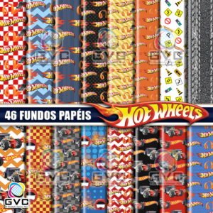 Kit Digital Hot Wheels Fundos Papéis
