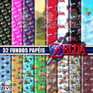 Kit Digital Zelda Fundos Papéis