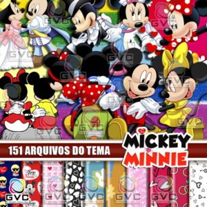 Kit Digital Mickey e Minnei Namorados