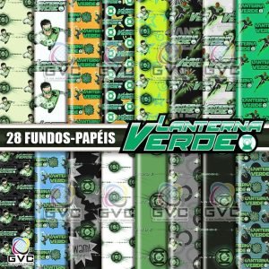 Kit Digital Lanterna Verde Fundos Papéis