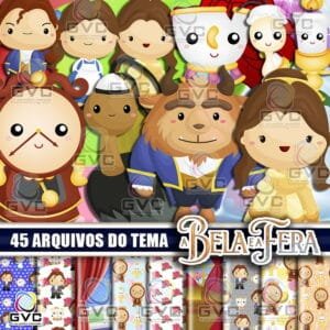 Kit Digital a Bela e a Fera Cute