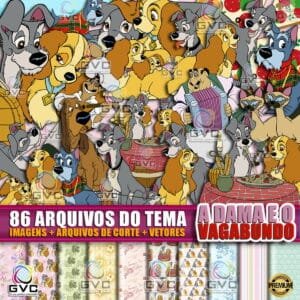 Kit Digital A Dama e o Vagabundo + Vetores + Arquivos de Corte