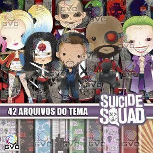Kit Digital Esquadrão Suicida Aquarela
